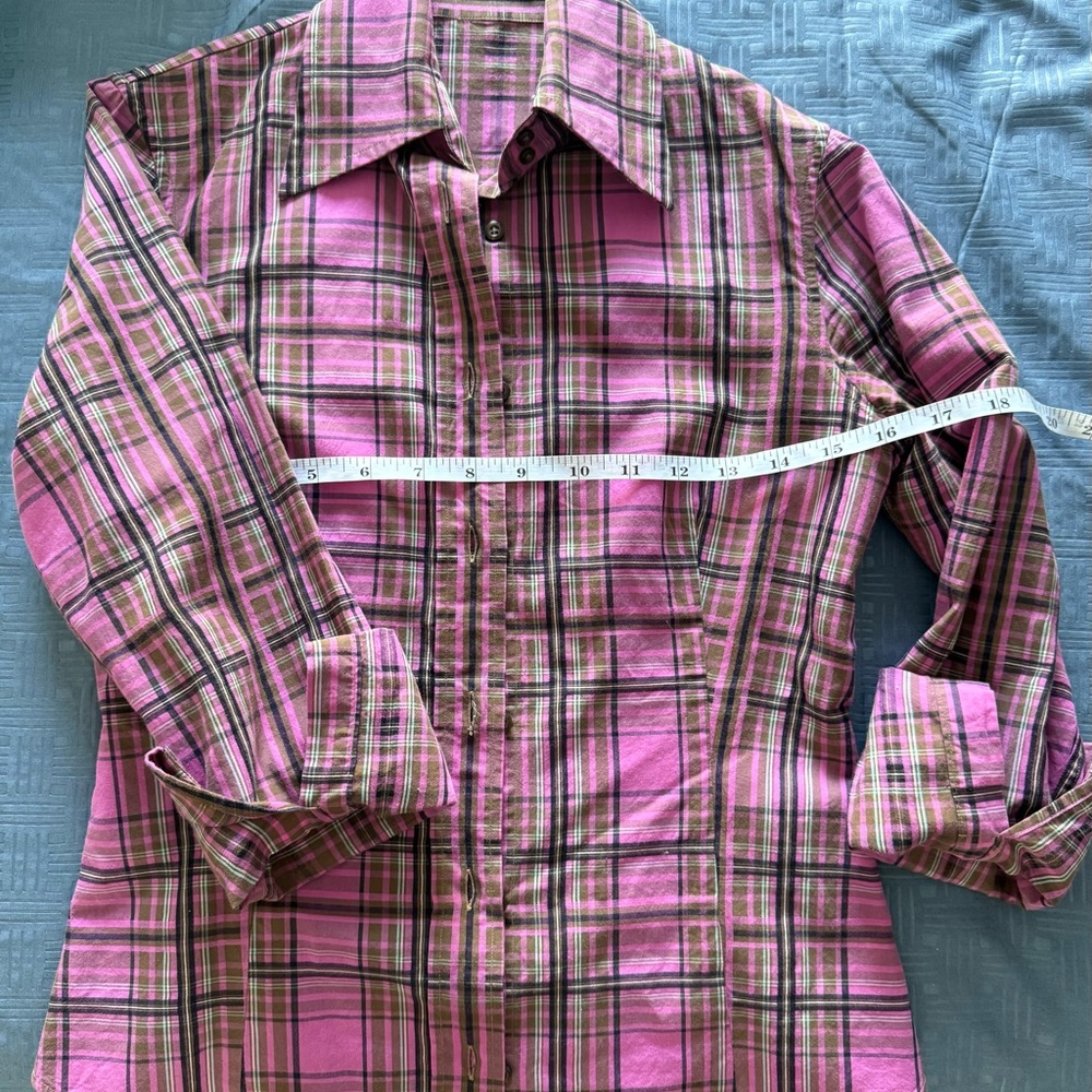 Etro Pink and Brown Plaid Shirt - Picture 2 of 4